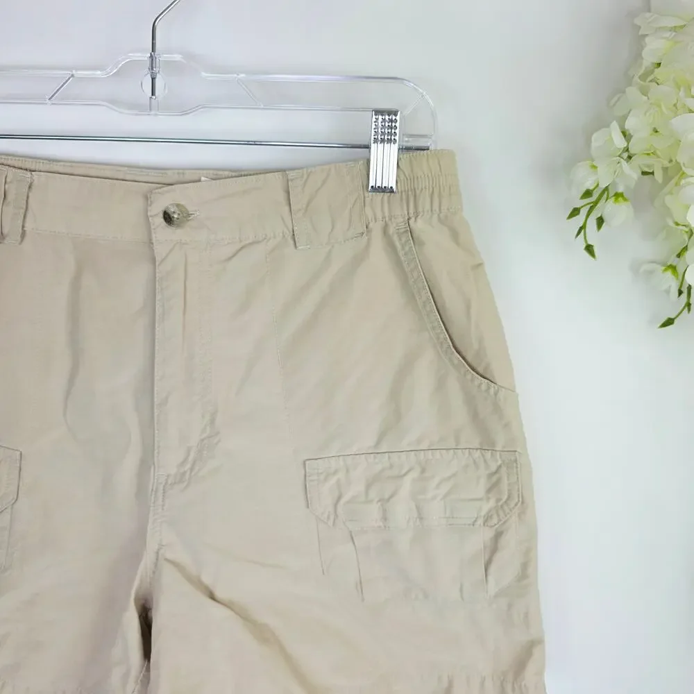 Columbia Cargo Shorts Women’s Size 10 Beige Khaki Hiking Utility Gorpcore